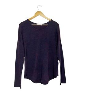 rag & bone Long Sleeve Top Oversized Dark Purple Marled Size Large L
